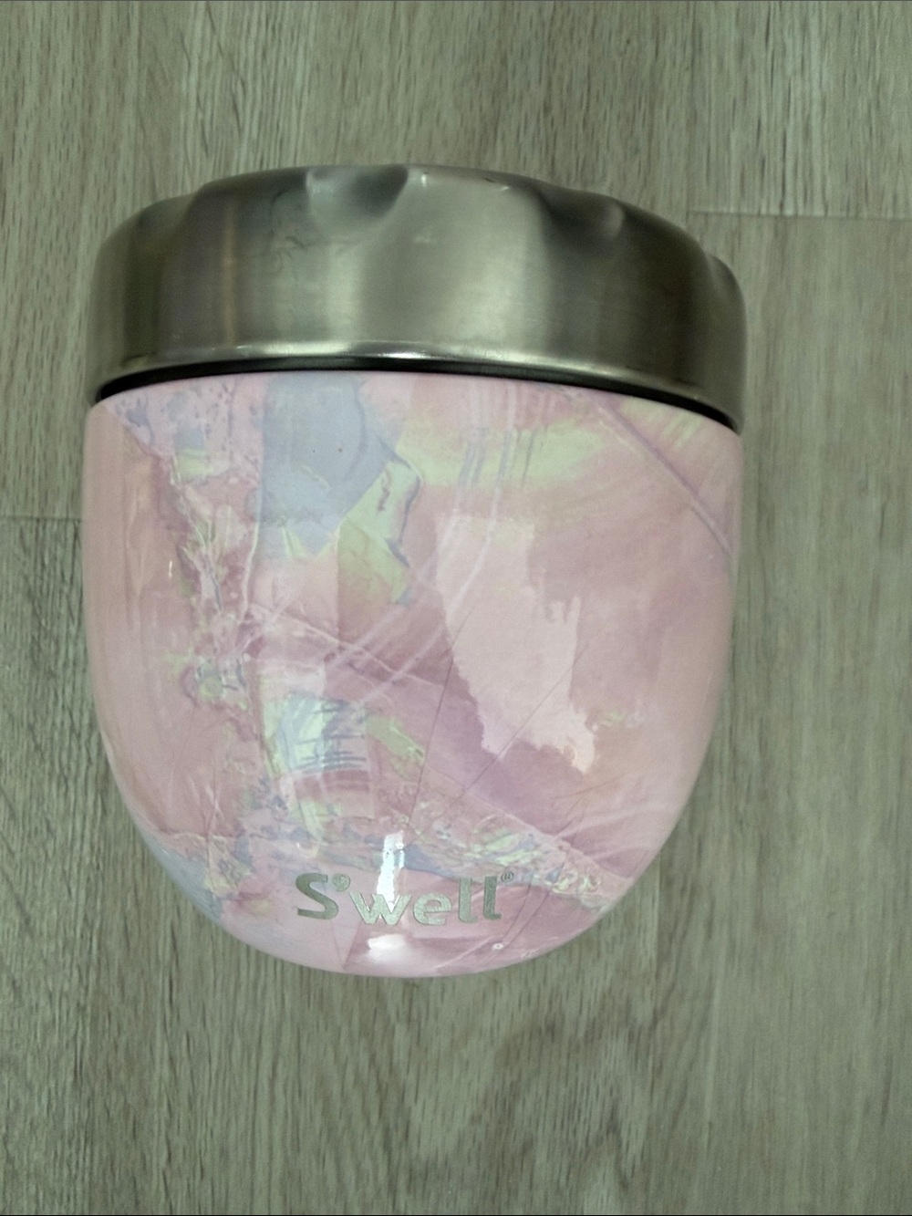 S'well Pink Marble Cup with Metallic Silver Lid